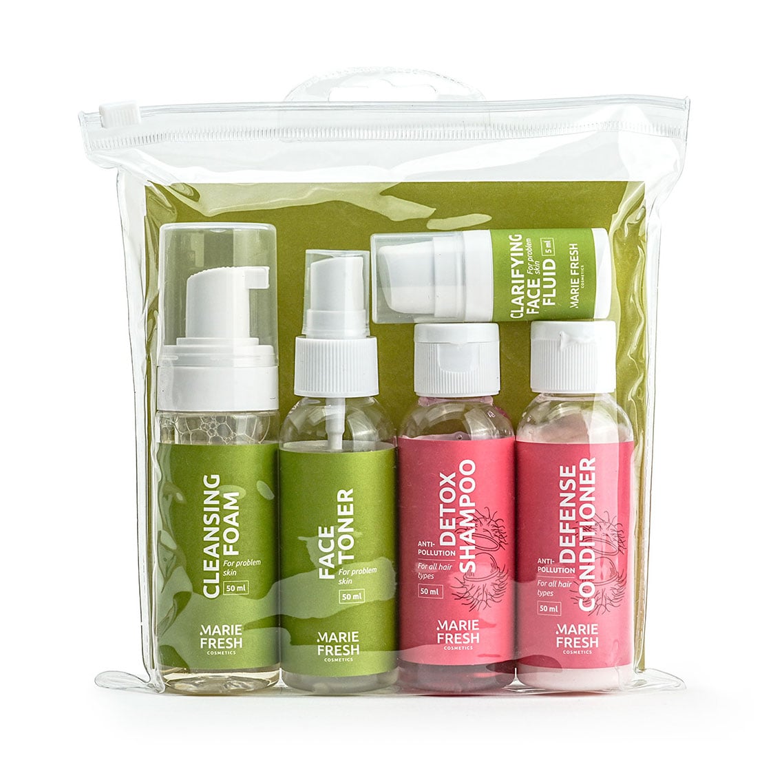 Дорожний набір Marie Fresh Cosmetics Try Me Set для проблемної шкіри обличчя, 5 продуктів